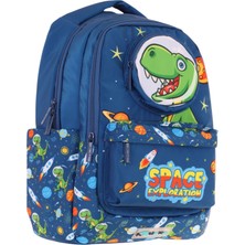 Kaukko Toys Erkek Çocuk 3D Dinazor Şekilli Ilkokul ve Günlük Sırt Çantası - Lacivert - L5252