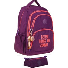 Kaukko Krinkıl Okul Sırt Çantası ve Kalemlik Seti - Mor - Kız Çocuk (K1678+K2643)