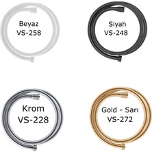 Valtemo Europe 150 Cm Siyah, NeoFlex Pvc, Patlamaz, Gerçek Prinç, Çift Kenetli, 5 Katmanlı, Sağlıklı Duş Hortumu VS-248