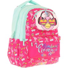 Kaukko Toys Kız Çocuk 3D Flamingo Şekilli Ilkokul ve Günlük Sırt Çantası - Kırmızı Yeşil - L5235
