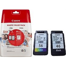 Canon Pixma E204,E304,E3140,E3340 Uyumlu Pg-46/cl-56 Orijinal Kartuş Seti (50 Fotoğraf Kağıtlı)