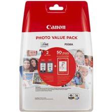 Canon Pixma E204,E304,E3140,E3340 Uyumlu Pg-46/cl-56 Orijinal Kartuş Seti (50 Fotoğraf Kağıtlı)