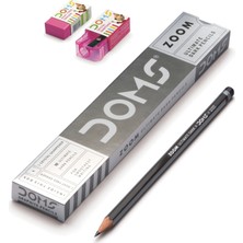 Bigpoint Doms Zoom Köşeli Kurşun Kalem 12'li + Silgi + Kalemtraş