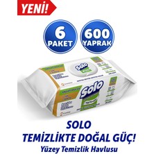Asfstore Solo Temizlikte Doğal Güç Beyaz Sabun Ferahlığı Yüzey Temizlik Havlusu 100 Yaprak 6 Adet