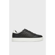 Calvin Klein Deri Monogram Logo Baskılı Sneaker Ayakkabı HM0HM018990GM Erkek Ayakkabı HM0HM01899 0gm