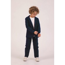 Yazlık 3 Parça Ceketli Keten Erkek Çocuk Takım