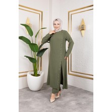 Inci Detaylı Tesettür Ikili Takım Haki