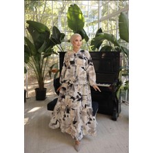 Kadın Etnik Desenli Modal Kumaş Tesettür Elbise