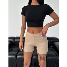 Full Likralı Kaşkorse Mini Şort