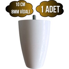 DS Yapı Plastik Ayak 8mm Vidalı Mobilya Koltuk ve Baza AYAĞI(BEYAZ)(10CM)(8MM)(VİDALI)