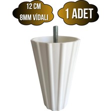 Armut Beyaz Plastik 12CM Ayak 8mm Vidalı Mobilya Koltuk ve Baza AYAĞI(12CM)(BEYAZ)(8MM)(VİDALI)