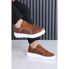 Taba Madrid Erkek Casual Spor Ayakkabı Çift Tokalı Ortopedik Tabanlı