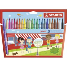 Power - Keçe Uçlu Boya Kalemi - 24'lü Paket - Çeşitli Renkler