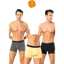 Looksense Erkek Dude 3 Lü Düz Likralı Boxer  1605