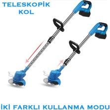 Rowermax Ibeltech Pro-S Çift Akülü Şarjlı Kenar Ot Çalı Çim Biçme Kesme Tırpan Makinesi
