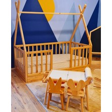 Wood & Joy Doğal Ahşap Montessori Çocuk Karyola Çocuk Yatak 100X200