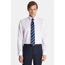 Slim Fit Beyaz Non-Iron %100 Pamuk Doğa Dostu Ekoteks Belgeli Ütü Gerektirmez Gömlek