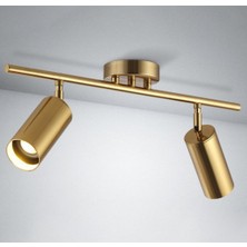 Mylights Mat Golg Altın Kaplama Antik Eskitme Gün Işığı  Ampullü İkili LED Spor LED Avize Spot Led tavan avize duvar aplik param veya panasonic tasarruflu led ampul 2700k 3000k 4000k 6500k