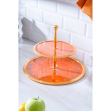 Passifolia 2 Katlı Cam Sunum Tepsisi – 30 cm & 20 cm | Şık ve Modern Tasarım