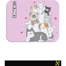 Nilizma İ Harfli Sevimli Hayvanlar Desenli Ergonomik Mouse Pad - 23 cm x 19 cm - Kaymaz Taban Ev ve Ofis Kullanımı Fare Altlığı Mousepad
