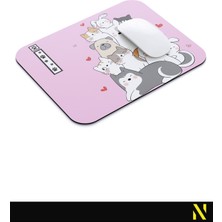 Nilizma İ Harfli Sevimli Hayvanlar Desenli Ergonomik Mouse Pad - 23 cm x 19 cm - Kaymaz Taban Ev ve Ofis Kullanımı Fare Altlığı Mousepad