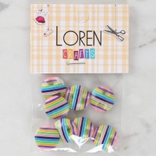 Hepohep Buffer Loren Crafts 8'li Desenli Düğme - 1104