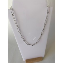 Simli Ataç Silver Çelik Kolye