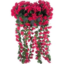 Yapay Çiçek Fuşya Begonvil Sarkan Menekşe Antrasit Küpeşte Askılı Saksıda Balkon Çiçeği Çiçek Sepeti