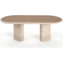 Elba Traverten Yemek Masası - Standart (90CMX190CMX75CM)