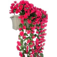 Yapay Çiçek Fuşya Begonvil Sarkan Menekşe Mokka Küpeşte Askılı Saksıda Balkon Çiçeği Çiçek Sepeti