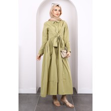 Çağla Bel Kuşaklı Elbise