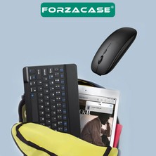 Forzacase Samsung Galaxy Tab S9 ile Uyumlu Bluetooth Kablosuz Klavye Mouse + Tablet Standı - FC1088