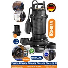 Bıçaklı Alman 0.75 Kw 1.0 Hp 220V Ultra Kalite Demir Drenaj Logar Pis Su Parçalayıcılı Çelik Gövde Dalgıç Tahliye Pompası | 13 Derinlik -130M Yatay | 2" Su Çıkış Ağzı