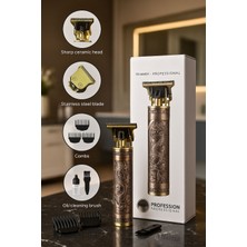 Profesyonel Kablosuz Metal Gövdeli Şarjlı Tıraş Makinesi – Dragon Desenli USB Şarjlı