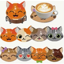 Elmas Boyama Bardak Altlığı Seti Yetişkinler ve Çocuklar Için Eğlenceli Eğitici Elmas Boyama Seti