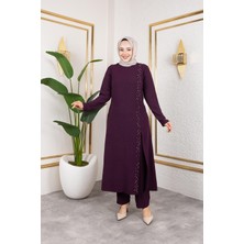 Inci Detaylı Tesettür Ikili Takım Gül Kurusu