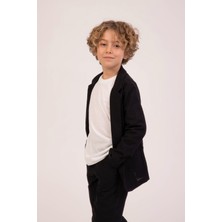 Yazlık 3 Parça Ceketli Keten Erkek Çocuk Takım