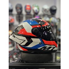 MT Thunder 4 Valıant Mavı Beyaz Şeffaf Vizörlü Kask, Yüksek Koruma ve Konfor Sunar