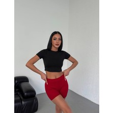 Full Likralı Kaşkorse Mini Şort