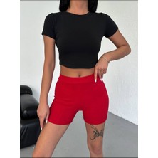 Full Likralı Kaşkorse Mini Şort
