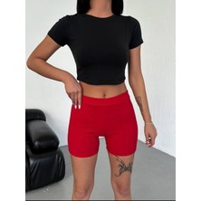 Full Likralı Kaşkorse Mini Şort