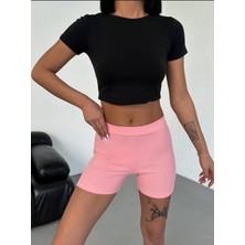 Full Likralı Kaşkorse Mini Şort