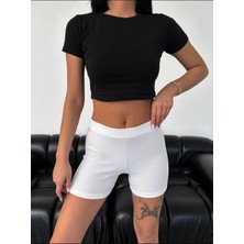 Full Likralı Kaşkorse Mini Şort