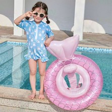 Toha Deniz Kızı Kuyruklu Şişme Flatör | Sırt Destekli & Oturaklı Deniz Simidi | 1 -3 Yaş Baby Float