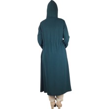 Kadın Kapşonlu Beli Ip Detaylı Yandan Cepli Ince Ayrobin Spor Kap