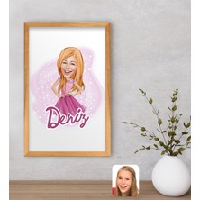 Bk Gift Kişiye Özel Barbie Karikatürlü Dekoratif Retro Ahşap Çerçeveli Tablo-1, Barbie Filmi, Barbie Hediyelik Eşya, Arkadaşa Hediye