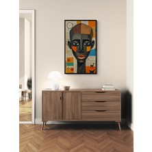 Soi Craft Çerçeveli Tablo Geometrik Soyut Kolaj Tarzı Portre