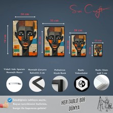 Soi Craft Çerçeveli Tablo Geometrik Soyut Kolaj Tarzı Portre