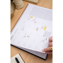 Matt Notebook 2025-2026 16 Aylık Akademik Masaüstü Planlayıcı Takvim 25X35 cm - Siyah