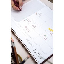 Matt Notebook 2025-2026 16 Aylık Akademik Masaüstü Planlayıcı Takvim 25X35 cm - Bordo